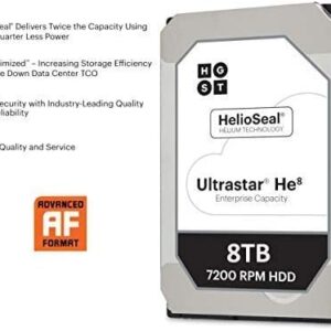 HGST Ultrastar He8 HUH728080ALE604 0F23668 / 0F25721 8TB 7,2K RPM SATA 6Gb/s 128MB 3.5 inches HDD 512E (Renewed)