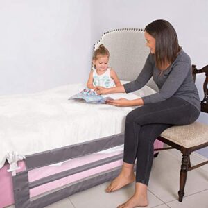 Little Chicks Sydney Toddler Bed Rail - Foldable & Portable - Suitable for Flat Beds Bases up to Queen-Size Mattress - Gray - Model CK027