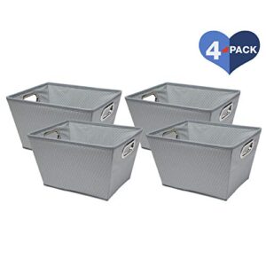 Delta Children 4 Piece Rectangle Storage Bins, Dove Grey