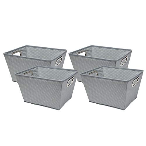 Delta Children 4 Piece Rectangle Storage Bins, Dove Grey