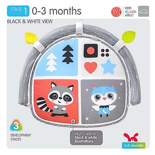 Car Seat Toys For Babies - Double Sided Rear Facing Carseat Toy With Baby Mirror For Infants Girls And Boys 0+ Month by BENBAT - Blue