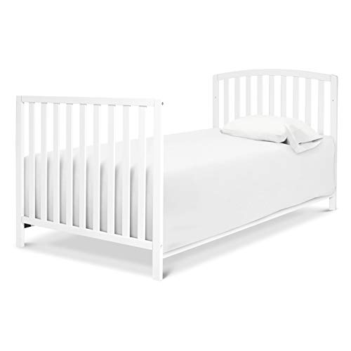DaVinci Dylan Folding Portable 3-in-1 Convertible Mini Crib and Twin Bed in White, Greenguard Gold Certified