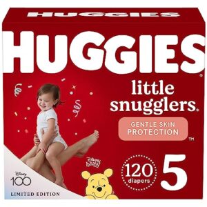 huggies little snugglers baby diapers, size 5 (27+ lbs), 120 ct