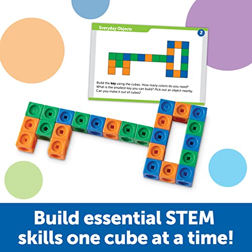 Learning Resources STEM Explorers MathLink Builders - 100 Pieces, Ages 5+, Kindergarten STEM Activities, Math Activity Set and Games for Kids, Linking Cubes, Connecting Cubes,Back to School Supplies