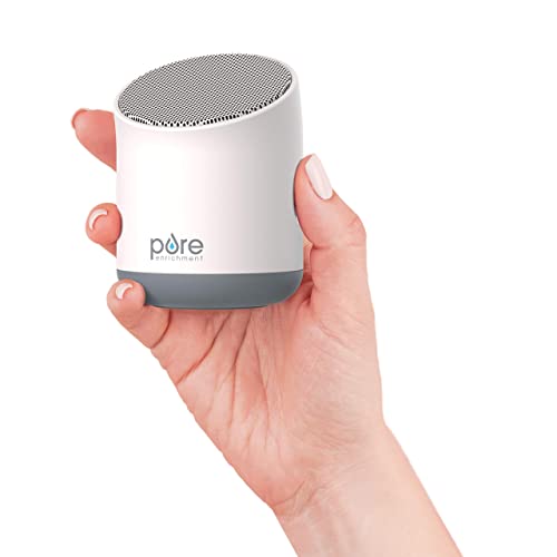 Pure Enrichment® Wave™ Mini Travel Sound Machine - 6 Soothing Sounds Including White Noise, Seamless Loop Audio, Rechargeable Battery, 48 Hour Run Time, Optional Timer, and Storage Bag