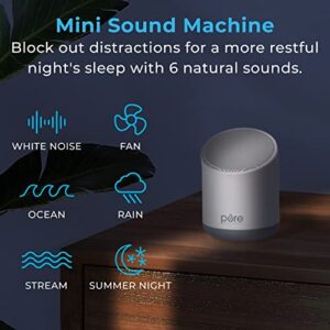 Pure Enrichment® Wave™ Mini Travel Sound Machine - 6 Soothing Sounds Including White Noise, Seamless Loop Audio, Rechargeable Battery, 48 Hour Run Time, Optional Timer, and Storage Bag