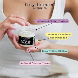 Organic Nipple Cream, Nipple Crack Lanolin Free Nipple Butter, Balm for Breastfeeding Mother, No Need to Wash Off, Safe for Baby and Mama