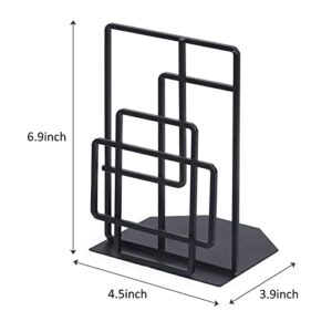 SRIWATANA Book Ends Heavy Duty, Decorative Black Bookends for Shelves, Window Lattice Design