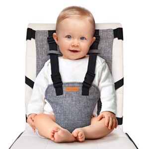 liuliuby harness seat - fabric baby portable high chair seat sack with safety harness – parent pouch must haves baby travel essential