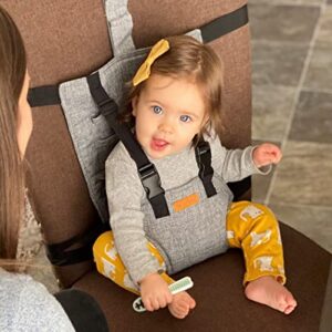 liuliuby Harness Seat - Fabric Baby Portable High Chair Seat Sack with Safety Harness – Parent Pouch Must Haves Baby Travel Essential