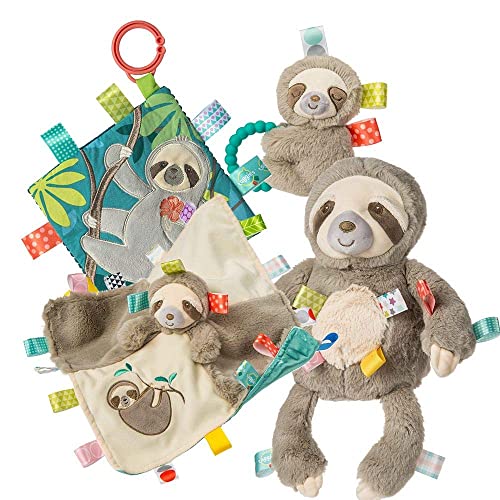 Taggies Soothing Sensory Stuffed Animal Security Blanket, Molasses Sloth, 13 x 13-Inches