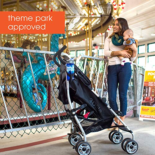 Summer 3Dlite Convenience Stroller, Jet Black - Lightweight Stroller with Aluminum Frame, Large Seat Area, 4 Position Recline, Extra Large Storage Basket - Infant Stroller for Travel and More