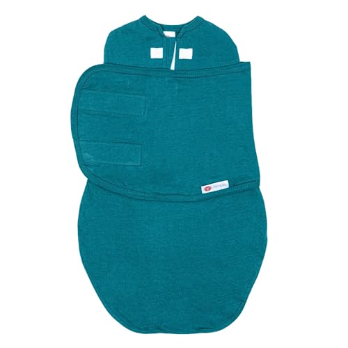 embé 2-Way Starter Baby Swaddle, 6-14 lbs, Newborn Swaddle Sack 0-3 Months, Zip & Velcro Swaddle 0-3 Months Baby Swaddles Wrap, Hip Healthy, Infant Swaddle, Easy Diaper Access - Spruce