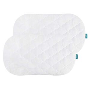 bassinet mattress cover compatible with halo bassinest swivel sleeper bassinet mattress pad, 2 pack, microfiber, waterproof and soft, white