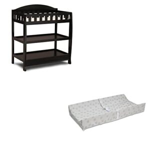 delta children infant changing table with pad, black and waterproof baby and infant diaper changing pad, beautyrest platinum, white