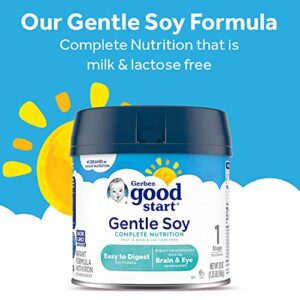 Gerber Good Start Baby Formula Powder, Gentle Soy, Plant Based Protein & Lactose Free Non-GMO Powder Infant Formula, Stage 1, 20 Ounce (Pack of 1)