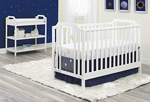 Suite Bebe Celeste 3 in 1 Convertible Island Crib, Wood and Acrylic, White