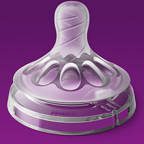 Philips Avent Natural Baby Bottle Newborn Flow Nipple, 0M+, 4pack, Flow 1, SCF651/43