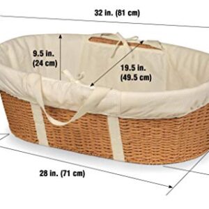 Wicker-Look Woven Baby Moses Changing Basket with Pad and Cover