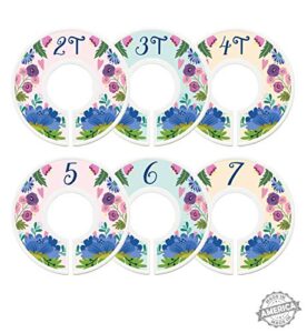 modish labels toddler clothes size dividers, child closet organizers, size dividers, closet organizer, closet dividers, clothes organizer, girl, boho, nordic, flowers (toddler/child)