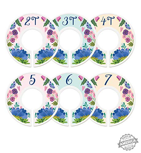 Modish Labels Toddler Clothes Size Dividers, Child Closet Organizers, Size Dividers, Closet Organizer, Closet Dividers, Clothes Organizer, Girl, Boho, Nordic, Flowers (Toddler/Child)