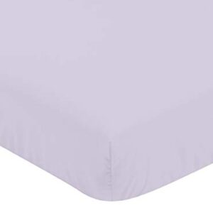 Sweet Jojo Designs Lavender Purple Baby or Toddler Fitted Crib Sheet for Watercolor Floral Collection