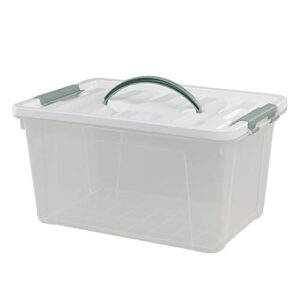 saedy 14 quart latching box, great funtionality plastic storage bin with lid, clear transparent box with handles