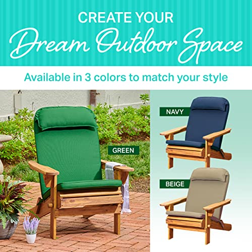 Plant Theatre Adirondack Chair Cushion - High Back Patio Chair Cushion for Outdoor Furniture - Outdoor Chair Cushions for Rocking Chairs, Front Porch, Yard and Lawn Furniture (49" x 22")