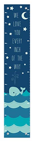 Nautical Chart for Kids Love You Every Inch of the Way Aquatic Room Decor Whale Height Growth Chart