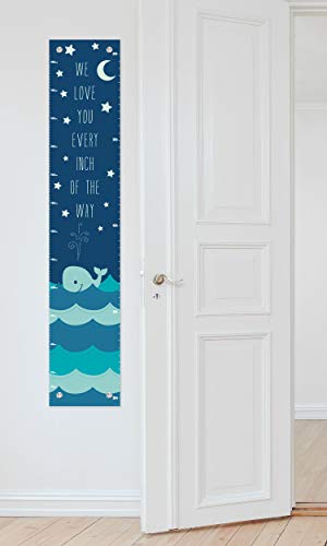 Nautical Chart for Kids Love You Every Inch of the Way Aquatic Room Decor Whale Height Growth Chart