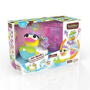 Yookidoo Jet Duck Mermaid Bath Toy with Powered Water Shooter - Sensory Development & Bath Time Fun for Kids - Battery Operated Bath Toy with 15 Pieces - Ages 2+