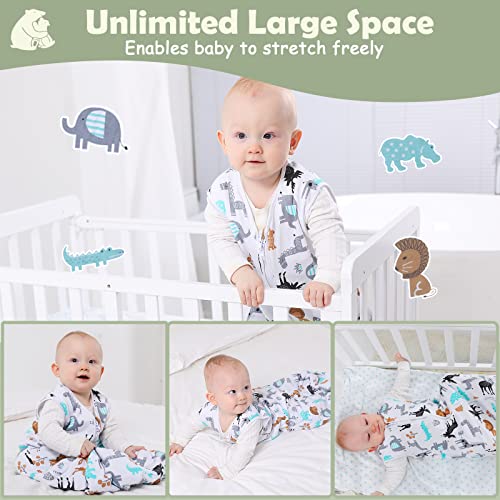 Lictin Baby Sleep Sack 0.5 Tog - 2 Pack Toddler Sleeping Sack 18-36 Months, Baby Wearable Blanket, Sleeveless Summer Baby Sleeping Bag with Adjustable Length and 2-Way Zipper, Gender Neutral