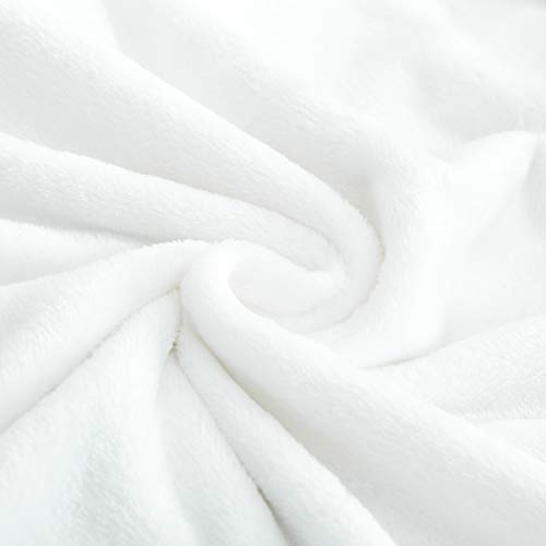 UOZZI BEDDING All-Season Ivory White Flannel Fleece Baby Blanket for Girls & Boys - Ultra Soft Plush Thin Kids Toddler Blanket for Crib, Pram Strollers, Sofa, 100% Microfiber Polyester 27"x39"