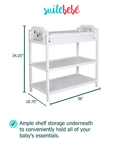 Suite Bebe Celeste Changing Table Safety Rail Included, White