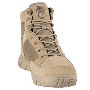 FREE SOLDIER Waterproof Hiking Work Boots Men's Tactical Boots 6 Inches Military Boots (Tan, 10.5)