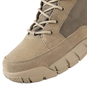 FREE SOLDIER Waterproof Hiking Work Boots Men's Tactical Boots 6 Inches Military Boots (Tan, 10.5)