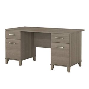 bush furniture somerset 60w office desk with drawers in ash gray