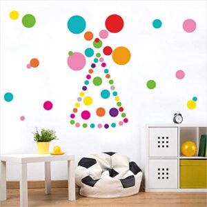 PARLAIM Wall Stickers for Bedroom Living Room, Polka Dot Wall Decals for Kids Boys and Girls (130 Circles)