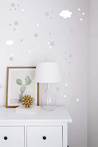 Clouds Wall Decals Moon and Stars Wall Decal Kids Wall Decals Wall Stickers Peel and Stick Removable Wall Stickers Kids Room Decoration Good Night Nursery Wall Decor