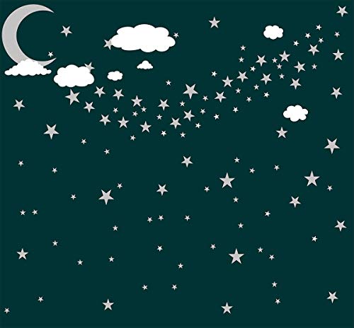 Clouds Wall Decals Moon and Stars Wall Decal Kids Wall Decals Wall Stickers Peel and Stick Removable Wall Stickers Kids Room Decoration Good Night Nursery Wall Decor