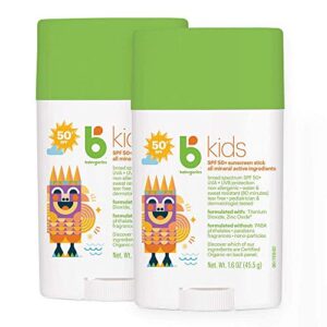 babyganics spf 50 travel size kids sunscreen stick uva uvb protection | water & sweat resistant |non allergenic, 1.6oz (pack of 2)