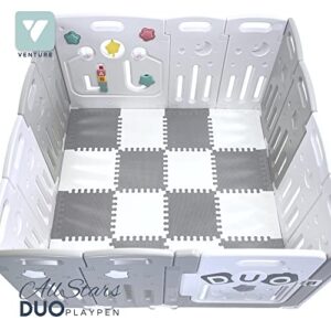 Venture All Stars Duo Lite Baby Playpen with Play Fitted Mats, Multi Award Winner