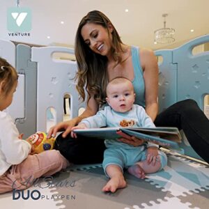 Venture All Stars Duo Lite Baby Playpen with Play Fitted Mats, Multi Award Winner