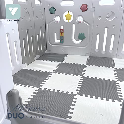 Venture All Stars Duo Lite Baby Playpen with Play Fitted Mats, Multi Award Winner