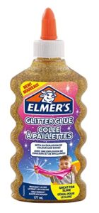 elmer's pva glitter glue | gold | 177 ml | washable & kid friendly | great for making slime & crafting