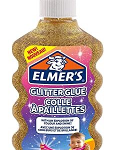 Elmer's PVA Glitter Glue | Gold | 177 mL | Washable & Kid Friendly | Great for Making Slime & Crafting