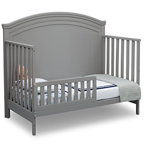 Simmons Kids SlumberTime Emma Convertible Baby Crib N More & Ultra Deluxe 2-in-1 Innerspring Crib and Toddler Mattress, Grey