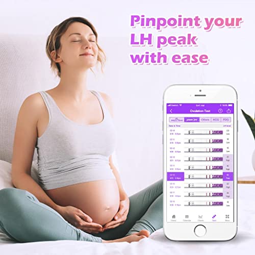 Premom Quantitative Ovulation Test Strips, Ovulation Predictor Kit with Smart Digital Ovulation Reader APP, Numerical Ovulation Tests, 20 LH Test