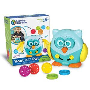 learning resources hoot the fine motor owl - 6 pieces, ages 18+ months toddler learning toys, fine motor and sensory toys for toddlers, educational toys for toddlers