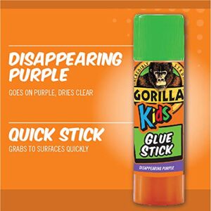 Gorilla Kids Disappearing Purple Glue Sticks, Six 6 Gram Sticks, (Pack of 1)